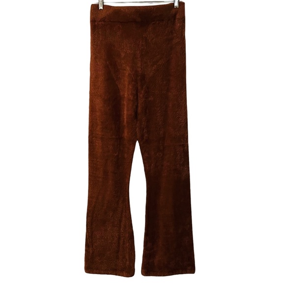 Carbon 38 Fuzzy Matching Crop Top and Pants Set M Brown - Picture 3 of 16